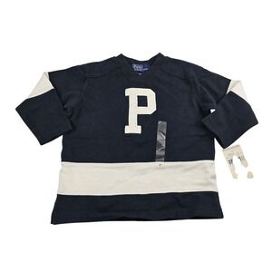 Polo Ralph Lauren Boys Hockey Jersey "P" Logo Black White Size 2T